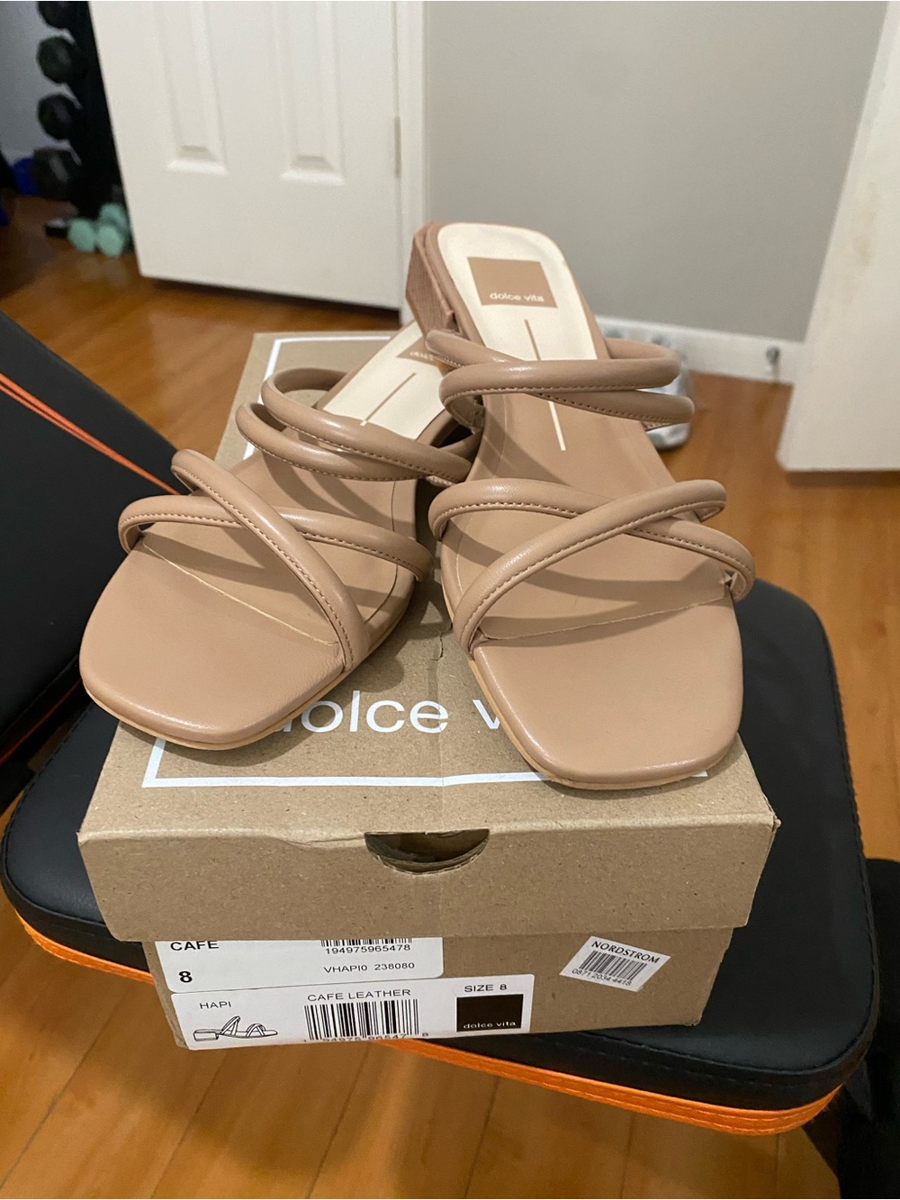 Dolce Vita Cafe Strappy Slide Sandals in Cafe